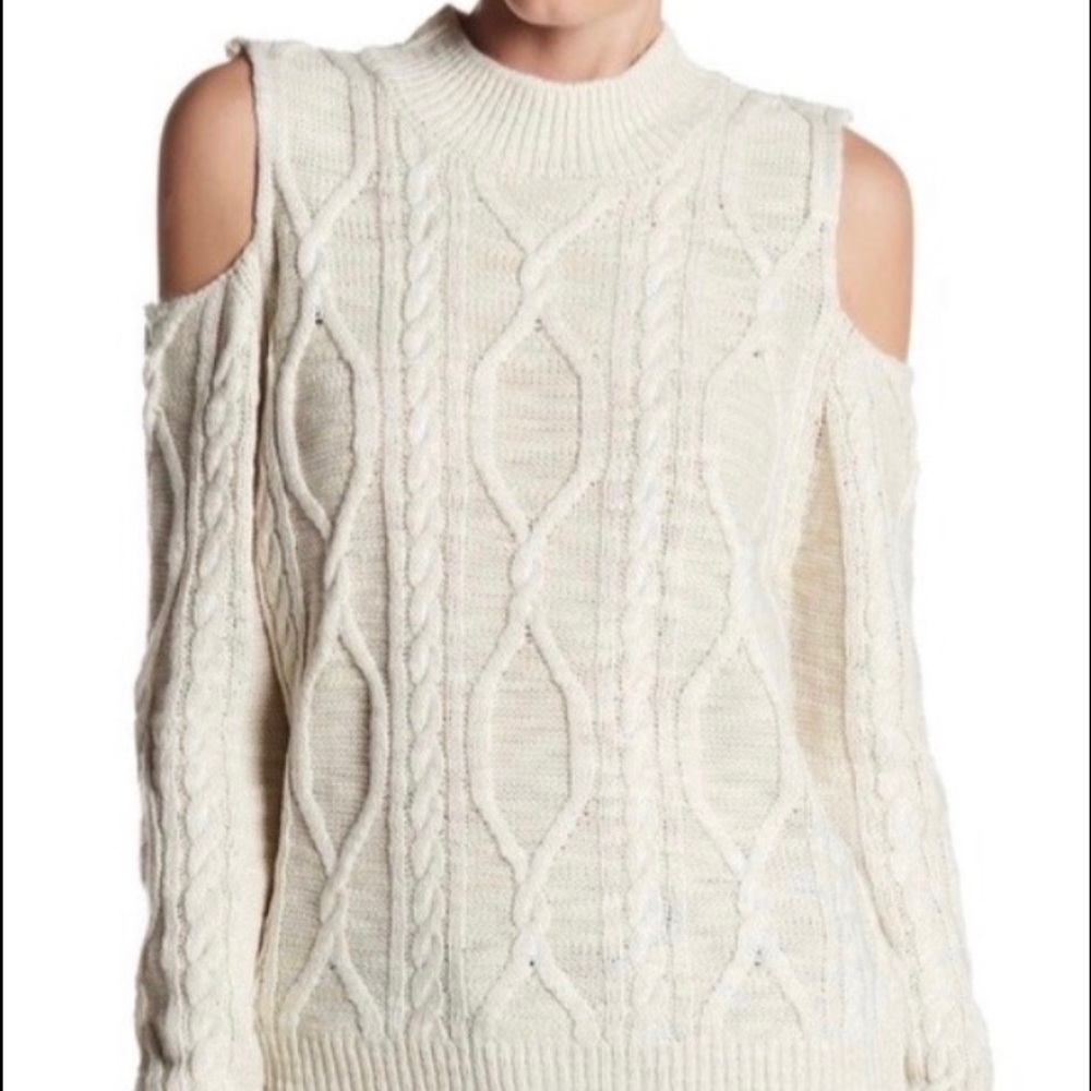 Cream Dex Cold Shoulder Sweater.